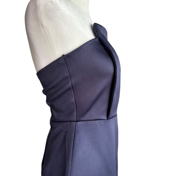 Elliatt Formal Dress Navy Satin Mermaid Revolve Size Small Fitted‎ NWT - Picture 5 of 13